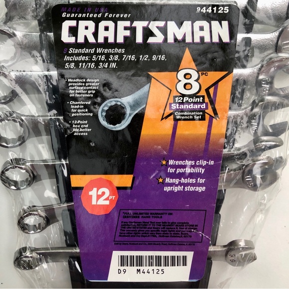 CRAFTSMAN 8 PIECE 12 POINT STANDARD COMBINATION WRENCH SET - Picture 3 of 6